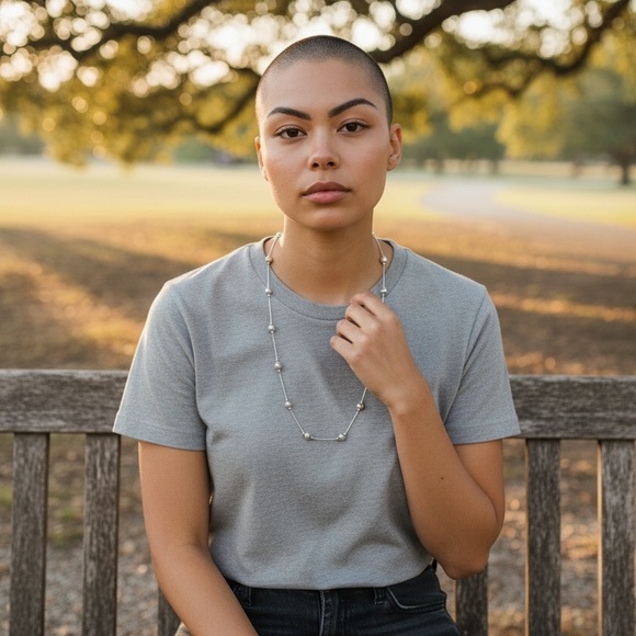 Sterling Silver  Bead Necklace & Bracelet Set - Picture 2 of 8